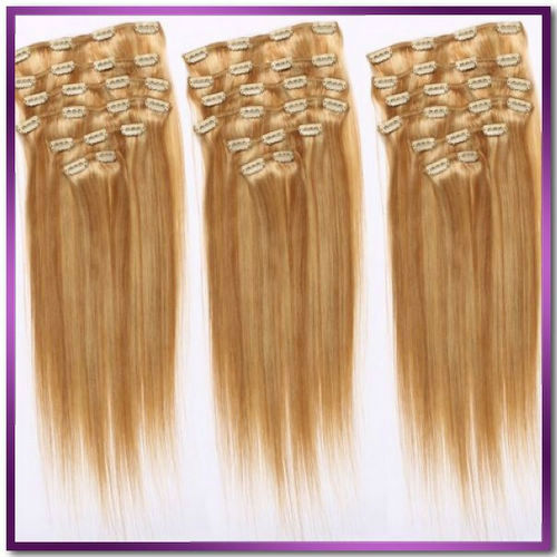 Clip-in Extensions Cheveux Russes Vierges 24 Pouces